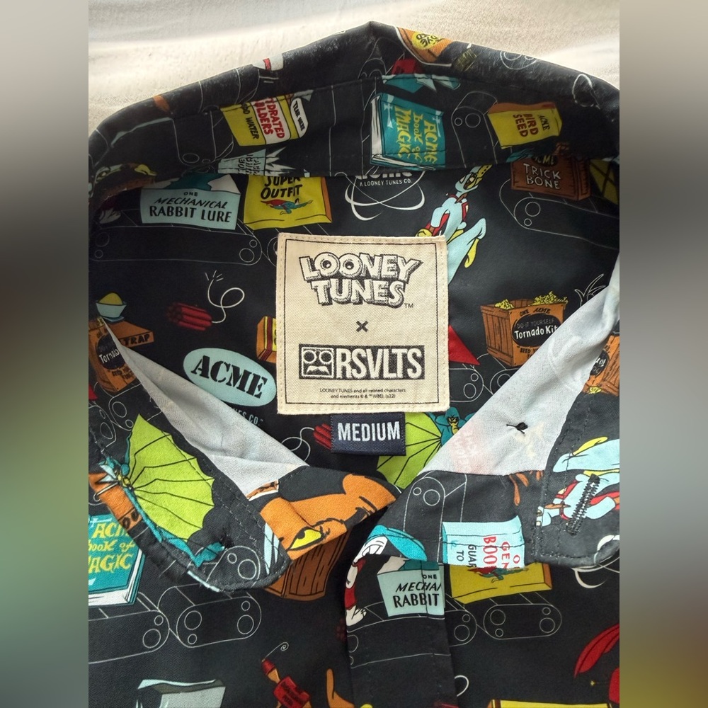 RSVLTS Warner Bros button Down shirt. Like new - Picture 3 of 3